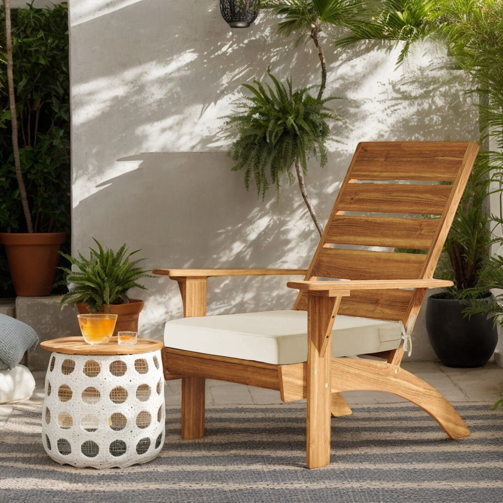 (Set of 2) Outdoor Chair Cushions for Patio Furniture, Waterproof 19" x 19" x 3" Square Patio Chair Seat Cushion with Non-Slip Ties & Handle