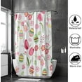 thumbnail image 4 of Coolnut Bath Shower Curtain Liners Eggs and Flowers 72x72in Polyester Waterproof with 12 Curtain Hooks, 4 of 6