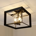 thumbnail image 5 of Golden Lighting Smyth 12" 3-Light Metal Semi-Flush Mount in Matte Black/Clear, 5 of 5