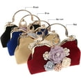 thumbnail image 2 of Women Evening Clutch Bag, Flower Clutch Purse Corduroy Evening Bag Wedding Prom Purse Formal Cocktail Party Luxury Handbag, 2 of 6
