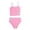 Pink-D, variant on Girls 2 Piece Tankini Swimsuit Side Flower Applique High Waisted Bathing Suits for Girls Summer Beach Swimwear