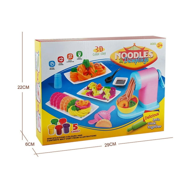 Bricolage 3D pâte à modeler simuler à la main fabricant de nouilles cuisine  jouet ensemble pour enfants filles couleur: machine à pâtes (petite boîte)  0.65kg 