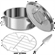 thumbnail image 1 of Molde para Flan de Acero Inoxidable para Hornear, 1,5 Qt, Molde para Flan con Tapa, Molde Portátil para Hornear Pasteles Redondos con Rejilla para Vapor, 1 of 5