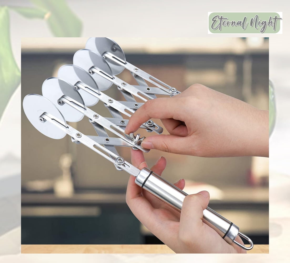 Dropship 5-Wheel Pastry Cutter Stainless Steel Expandable Pizza Slicer  Multi-Round Pastry Knife Baking Cutter Roller Cookie Dough Cutter Divider  to Sell Online at a Lower Price