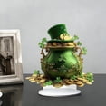thumbnail image 6 of St. Patrick's Day Acrylic Tabletop Decor, 3D Leprechaun House & Clover Figurines, Green Shamrock Irish Festival Decor for Home Office Mantel, Set of 3, 6 of 9