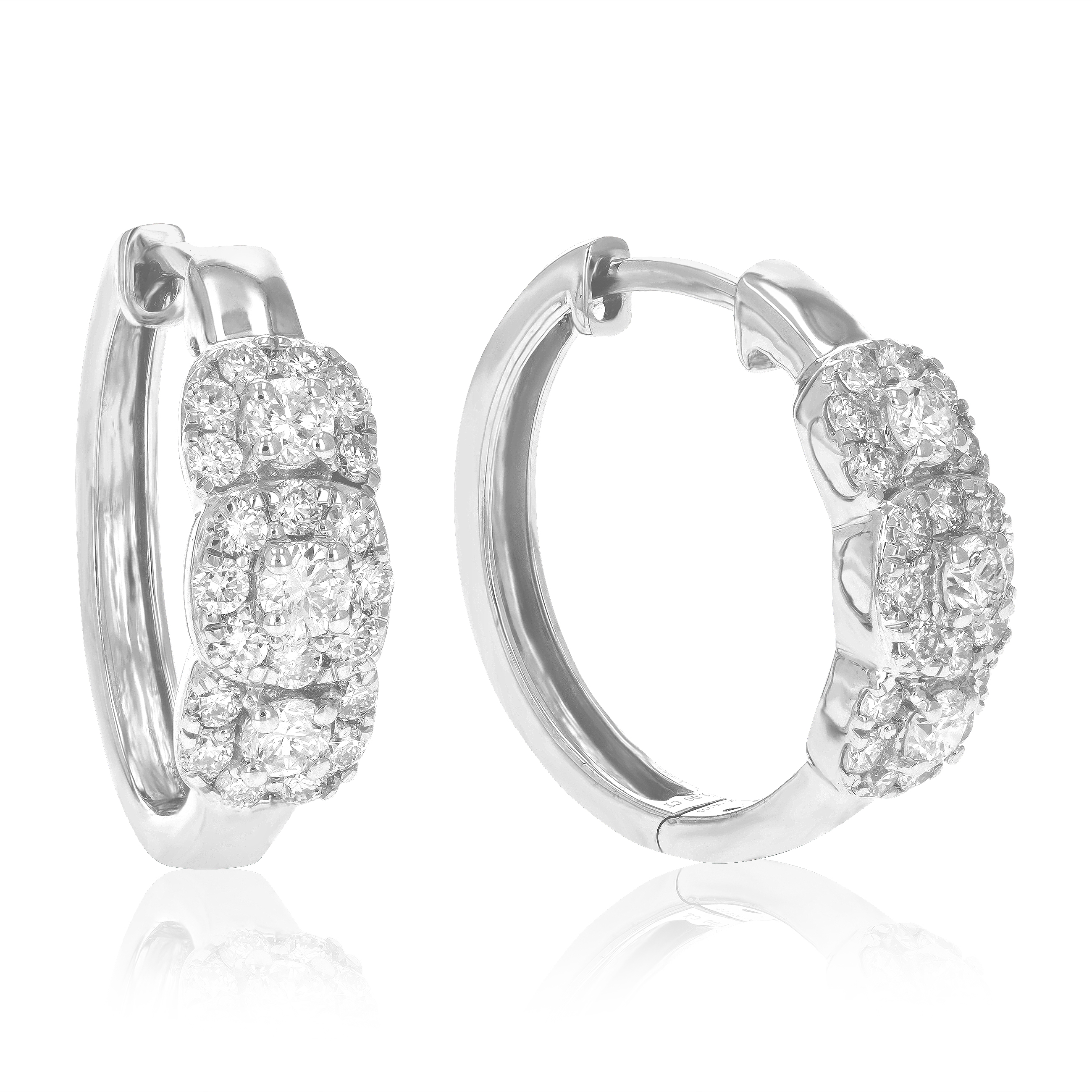 1 CTTW Diamond Hoop Earrings for Women, Round Lab Grown Diamond