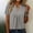 Gray, variant on Women's Solid Color Casual Button V-Neck Short Sleeve Loose Fit T-Shirt Top