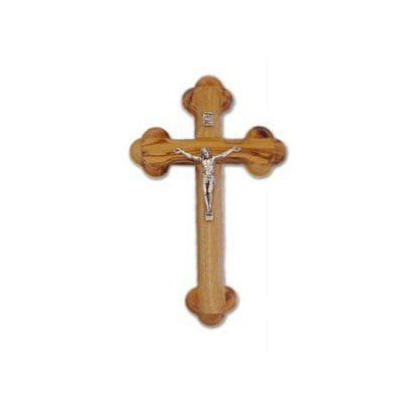 Olive Wood Cross with Crucifix "The Cross of the Fourteen Stations" (5 inches high)