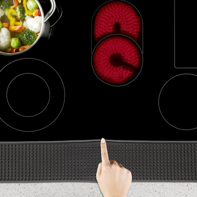 OULII 1Set Non Slip Black PVC Bar Service Spill Mat Thick Kitchen Counter Pad