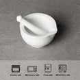 thumbnail image 2 of Porcelain Small Mortar and Pestle Ceramic Herb Grinder Pill Crusher Set 3.3 Inch White, 2 of 7