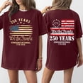 thumbnail image 2 of Semiquincentennial 250 Years 1776 2026 We the People American Flag Graphic Short Sleeve Loose Fit T Shirt Top Wine 4XL Wine 4XL, 2 of 5