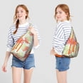 thumbnail image 2 of Hawaiian Print Sling Backpack - Colorful Monstera & Palm Leaf Design Crossbody Bag, Fashionable Multi-Functional Pack, 2 of 4