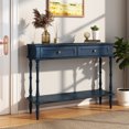 thumbnail image 3 of CBJCBJ40"Vintage Minimal Assembly Console Table with 2 Storage Drawers,Suitable for Living Room,Blue, 3 of 6
