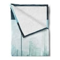 thumbnail image 2 of New York Soft Flannel Fleece Throw Blanket, Aerial View of a Big Crowded Modern City from the Office New York Buildings Urban, Cozy Plush for Indoor and Outdoor Use, 60" x 80", Sky Blue, by Ambesonne, 2 of 5
