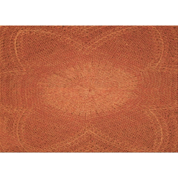 Ahgly Company Machine Washable Indoor Rectangle Transitional Neon Orange Area Rugs, 7' x 10'
