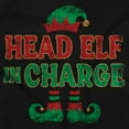 thumbnail image 2 of Xmas Christmas Head Elf In Charge Long Sleeve TShirt Men Women Brisco Brands S, 2 of 6