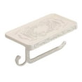 thumbnail image 1 of Elegant Wall Mounted Towel Rack Holder With Shelf And Hook For Bathroom Kitchen Organizer Storage Board Functional Candle Phone Tissue Roll Paper Towel Ring Holes, 1 of 4