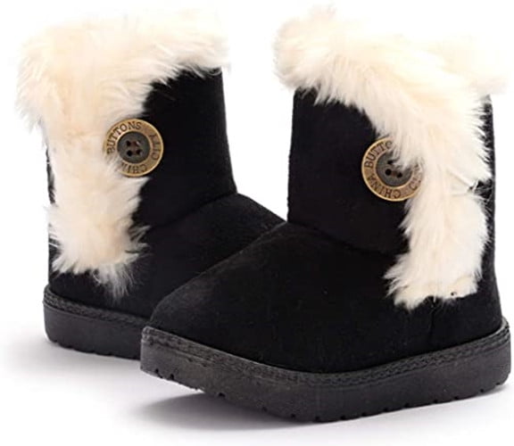 Toddler/Little Kid Femizee Girls Boys Warm Winter Flat Shoes Bailey Button Snow Boots 