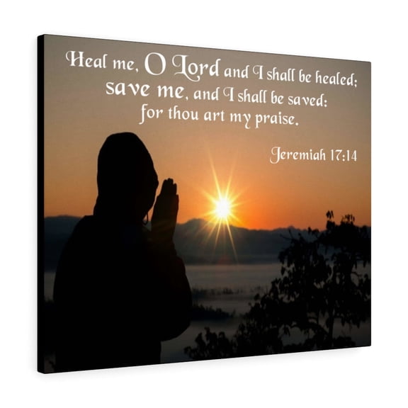 Scripture Walls I Shall Be Healed Jeremiah 17:14 Bible Verse Canvas Christian Wall Art Ready to Hang Unframed