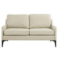thumbnail image 5 of Loveseat Sofa Couch, Beige, Fabric, Mid Century Living Lounge Cafe Lobby Hospitality Restaurant, Modern Contemporary HB34316, 5 of 9