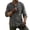 Dark Gray, variant on Timoontee Men Stand Collar Multi Pocket Military Long Sleeve Denim Shirt Epaulet Shoulder Zipper Chest Pocket Vintage Outdoor Work Tops Purple L