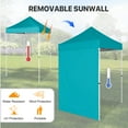 thumbnail image 6 of COOS BAY 5x5 Outdoor Portable Canopy Tent with One Removable Sunwall, Pop up Canopy with Carry Bag, Turquoise, 6 of 8