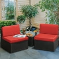 thumbnail image 5 of Devoko 3 Pieces Small Patio Conversation Set Outdoor Bistro Set With All Weather Cushions,Red, 5 of 7