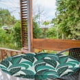thumbnail image 2 of Ambesonne Leaves Greenery Fitted Round Tablecloth, Botanical Jungle, 40"- 44" Diameter, Emerald Teal Eggplant, 2 of 5