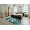 thumbnail image 4 of Ahgly Company Indoor Square Abstract Blue Green Persian Area Rugs, 7' Square, 4 of 6