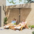 thumbnail image 2 of Outsunny Parasol Demi-Parasol de Patio 9,8 Pi Pare-Soleil, Manivelle, Café, 2 of 10