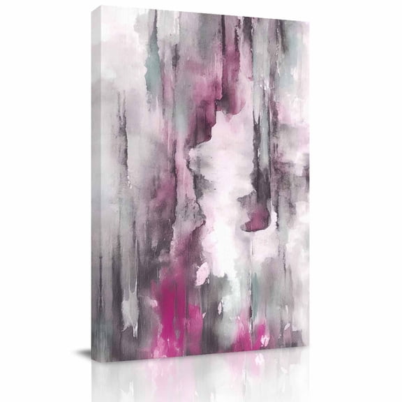 Canvas Wall Art, Pink Black Framed Canvas Prints for Bedroom Living Room, Watercolor Modern Abstract Art Vintage Large Gallery Wrapped Wall Decor for Home Office, Gifts, 18"x24" Ship Next Day