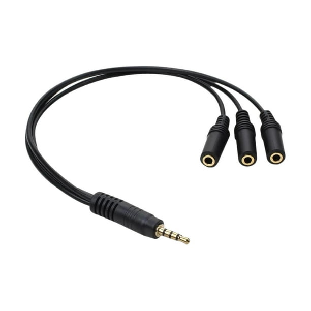 Divisor de auriculares Cable de audio de 3,5 mm resistente al desgaste y de alto rendimiento 1 a tres