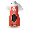 thumbnail image 4 of Bar Apron, Acoustic Guitar Hole and Wine Glasses as Strings Musical Atmosphere, Unisex Kitchen Bib with Adjustable Neck for Cooking Gardening, Adult Size, Salmon White, by Ambesonne, 4 of 4