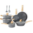 thumbnail image 1 of DishDelight Induction Nonstick Pots and Pans Set, 12 Piece Kitchen Cookware Sets, Nonstick Granite Cooking Pot and Pan Set with Frying Pans & Saucepans, Gray, 1 of 7