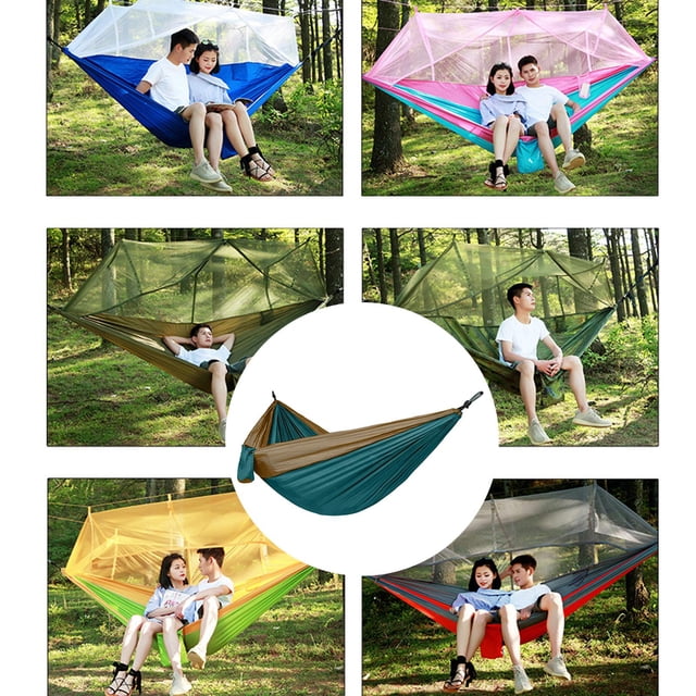 Hamaca para - Equipo de hamacas dobles para actividades al aire libre, mochilero, supervivencia o viajes - Paracaídas ligero portátil negro Macarena Hamaca de paracaídas