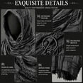thumbnail image 6 of Black Medieval Scarf Cowl Halloween Shawl Cotton And Linen Cowl Scarf Rogue Medieval Cloak Renaissance Costume Cape Accessories One Size, 6 of 9
