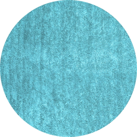 Ahgly Company Indoor Round Abstract Light Blue Contemporary Area Rugs, 5' Round