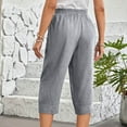 thumbnail image 4 of Capri Pants for Women 2025 Summer Lightweight Elastic Waist Straight Leg Capris with Pockets Womens Cropped Pants, 4 of 7