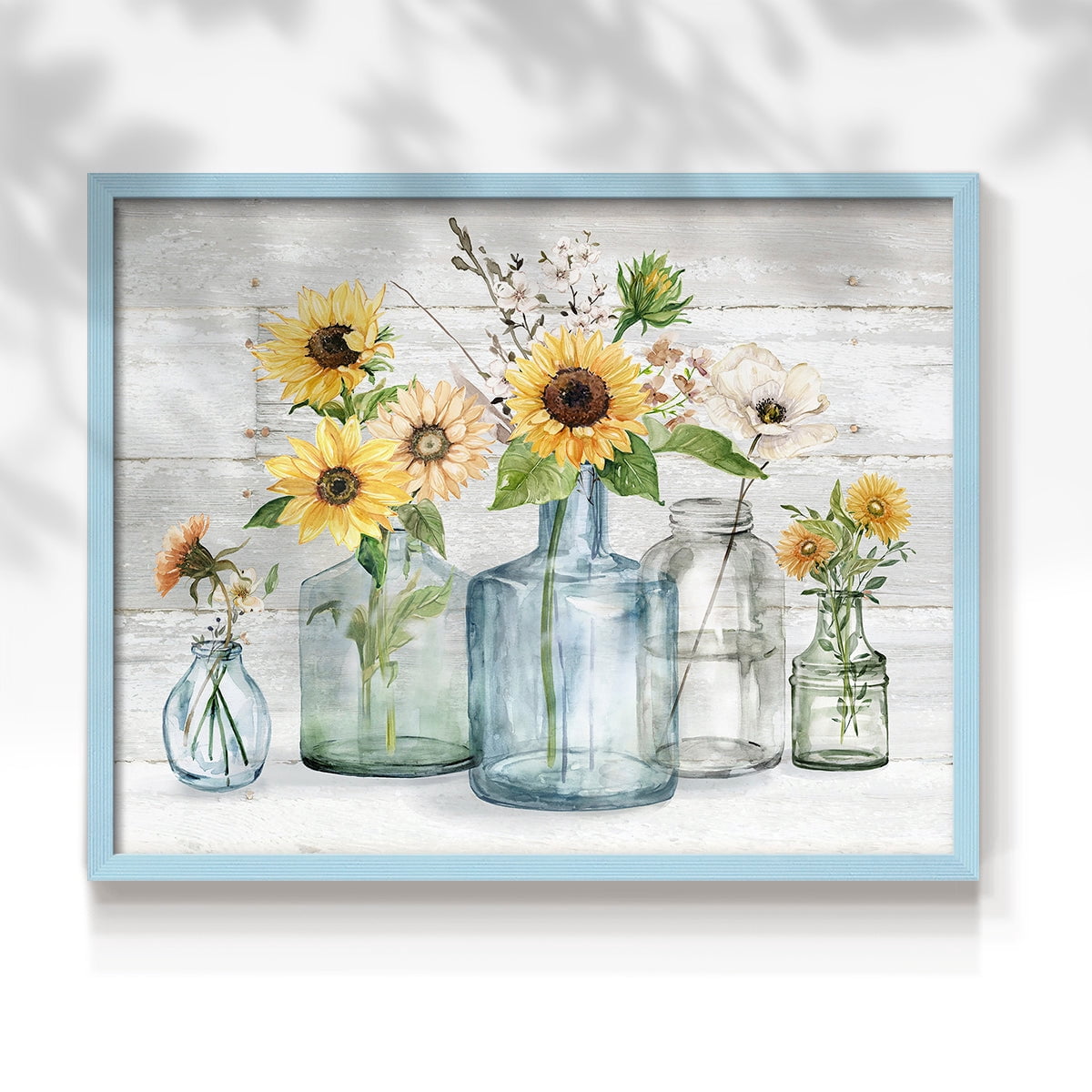 Sunflower Extravaganza by Carol Robinson - Restickable Framed Giclée Print
