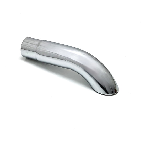 Exhaust Tip 1.50" Inlet 1.75" X 9.00" Long Turndown WCRTD150-150-SS Chrome 304 Stainless Steel Wesdon Exhaust Tip