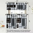 thumbnail image 4 of Dark Grey Kitchen Curtains Tiers and Valances Set 3 Piece for Windows Grey and Black Kitchen Window Curtains Set,Geometric Modern Art Valances for Living Room(36" Tiers Set), 4 of 6