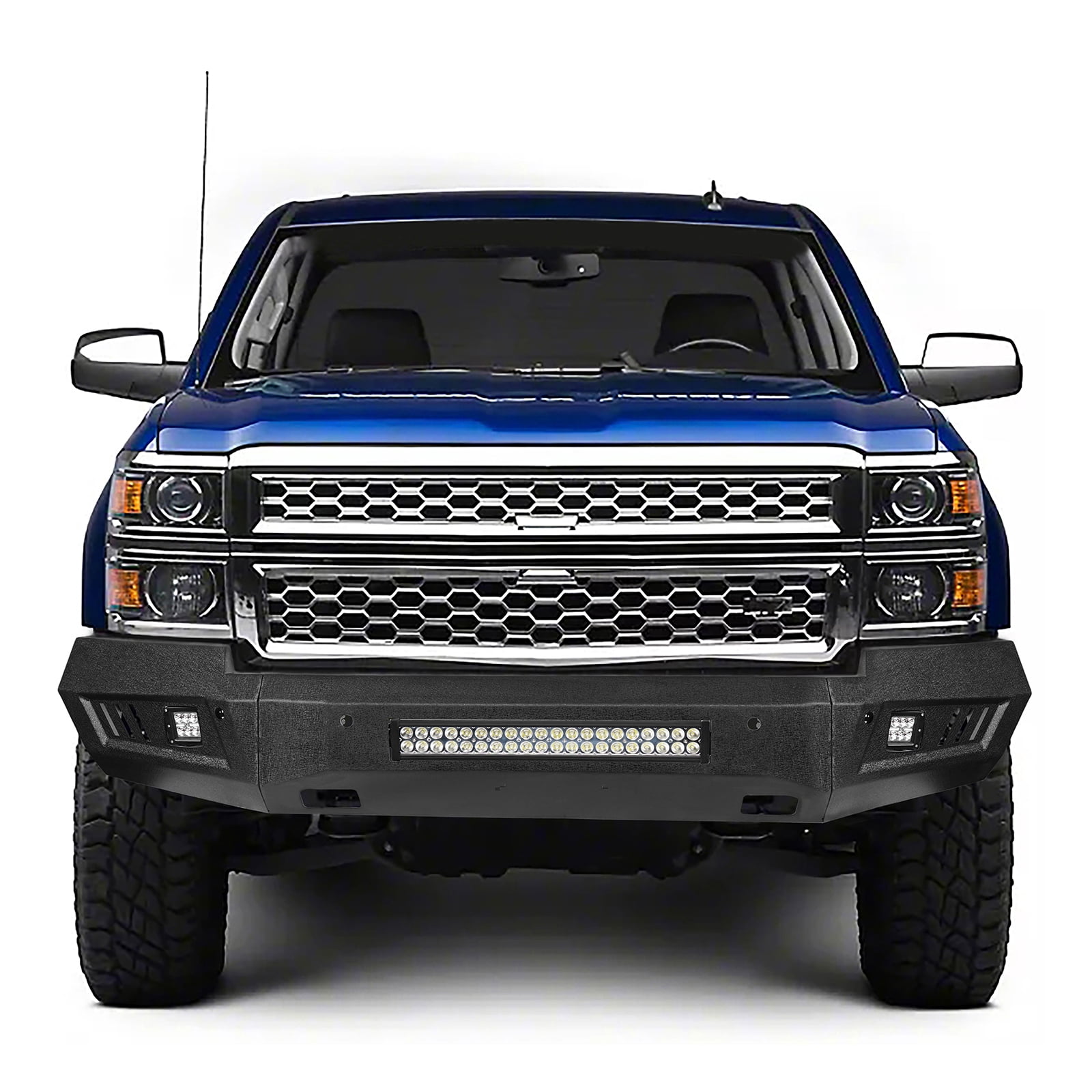 Hooke Road Fit Chevy Silverado 1500 2014 2015 Full Width Front Bumper Steel