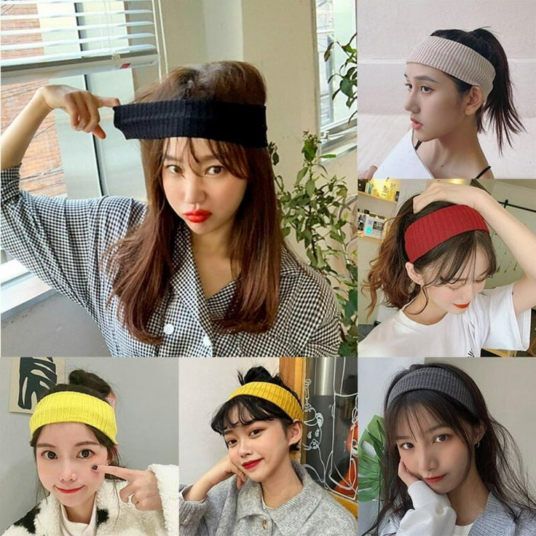 ZEROFEEL Korean Men's Women's Solid Color Knitting Sports Hair Band  Versatile Beauty Make-up Headband Hair Accessories M 