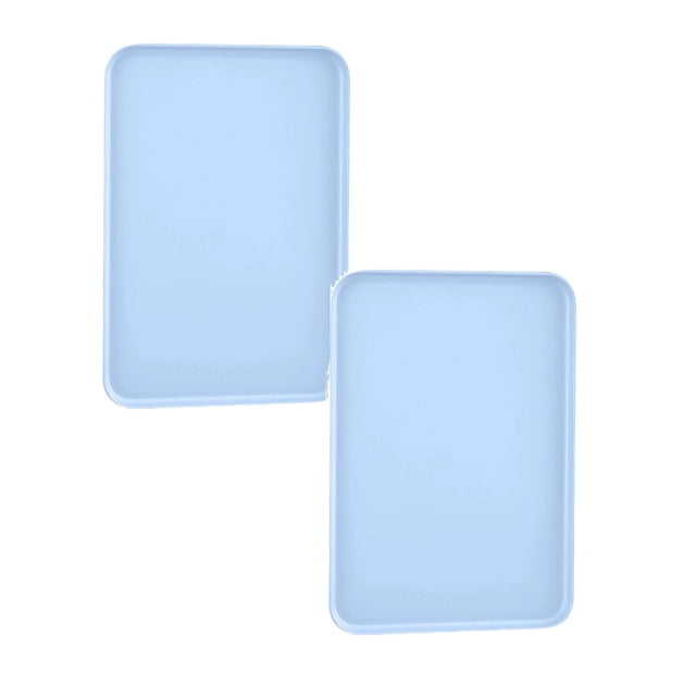 Oleegame 2PC Picnic Trays For Food Multi Use Large Capacity Serving Tray Plastic Practical Food Grade Storage Tray For Home Anti Deformed Shockproof A Blue