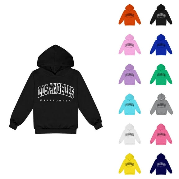 Los Angeles Hoodies for Kids Long Sleeve Casual Graphic Hooded Sweatshirt for Boys Girls Pullover Tops