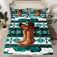 thumbnail image 2 of Castle Fairy Boho Hippie Aztec Queen Sheet Sets,Abstract Cow Print Bed Set, 2 of 7