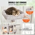 thumbnail image 3 of KFFKFF Feline Structure, 63" Feline Stand with Dual Kitty Houses, Sisal Scratch Pole, Relaxing Swing, Elevated Lounging Spot,Leaping Stages,Spacious Cat Play Equipment with Dangling Sphere,Pale Grey, 3 of 9