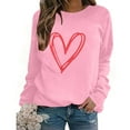 thumbnail image 6 of Fewfanhot Women Clothing Valentines Sweatshirt Love Heart Graphic Long Sleeve Pullover Casual Shirt Tops, 6 of 8