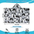 thumbnail image 2 of Cute Border Collie Pattern Hooded Bath Towel，50"x30" for Ages 3 To 12 Kids, Quick Dry Lightweight Soft Microfiber Hood Beach Towel Cover Up for Kids, 2 of 7