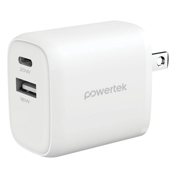 Liquipel Powertek Retro 20W Combo Wall Charger - White